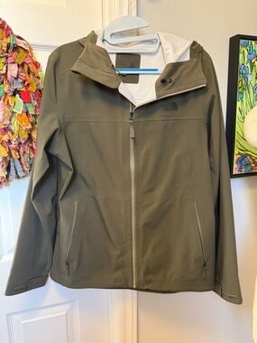 The North Face Olive Hooded Softshell Rain and Wind Jacket